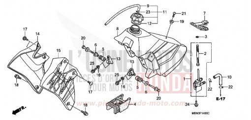 RESERVOIR A CARBURANT XR650R1 de 2001